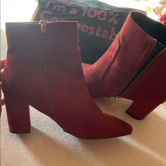 Primark Side Zip Booties - Red Size 8 - Picture 10 of 11